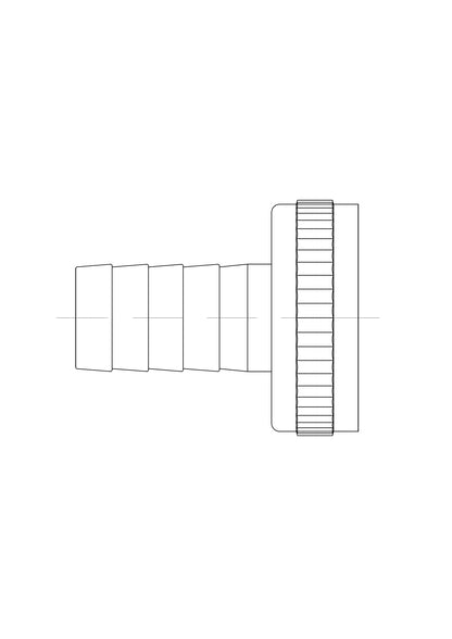 chroom slangwartel set 1/2 x M 22 en borgring