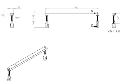 Universele bad-potenset M10/60 verstelbaar