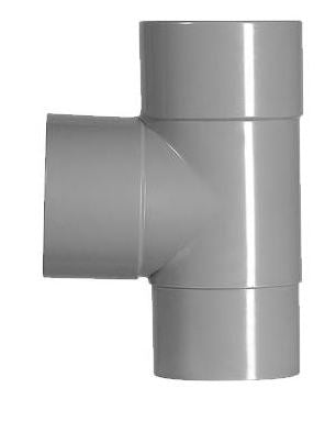 HWA T-stuk 2 x mof 1 x verjongde spie 80 mm 90 graden PVC