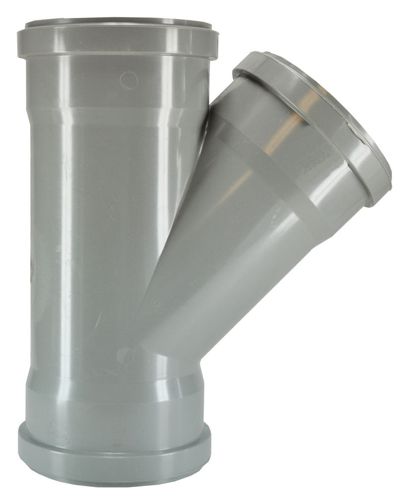 T-stuk 3 x manchet 125 mm 45 graden PVC