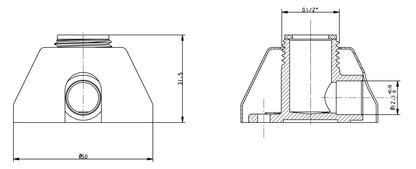 Muurplaatkoppeling 1/2" x 12 mm met rozetten 2 stuks chroom