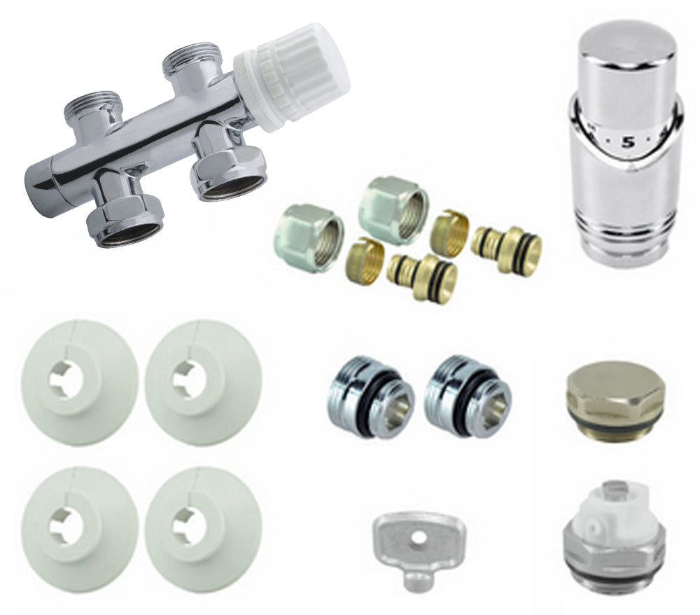 Riko onderblok set recht compleet 16 x 2,0 chroom