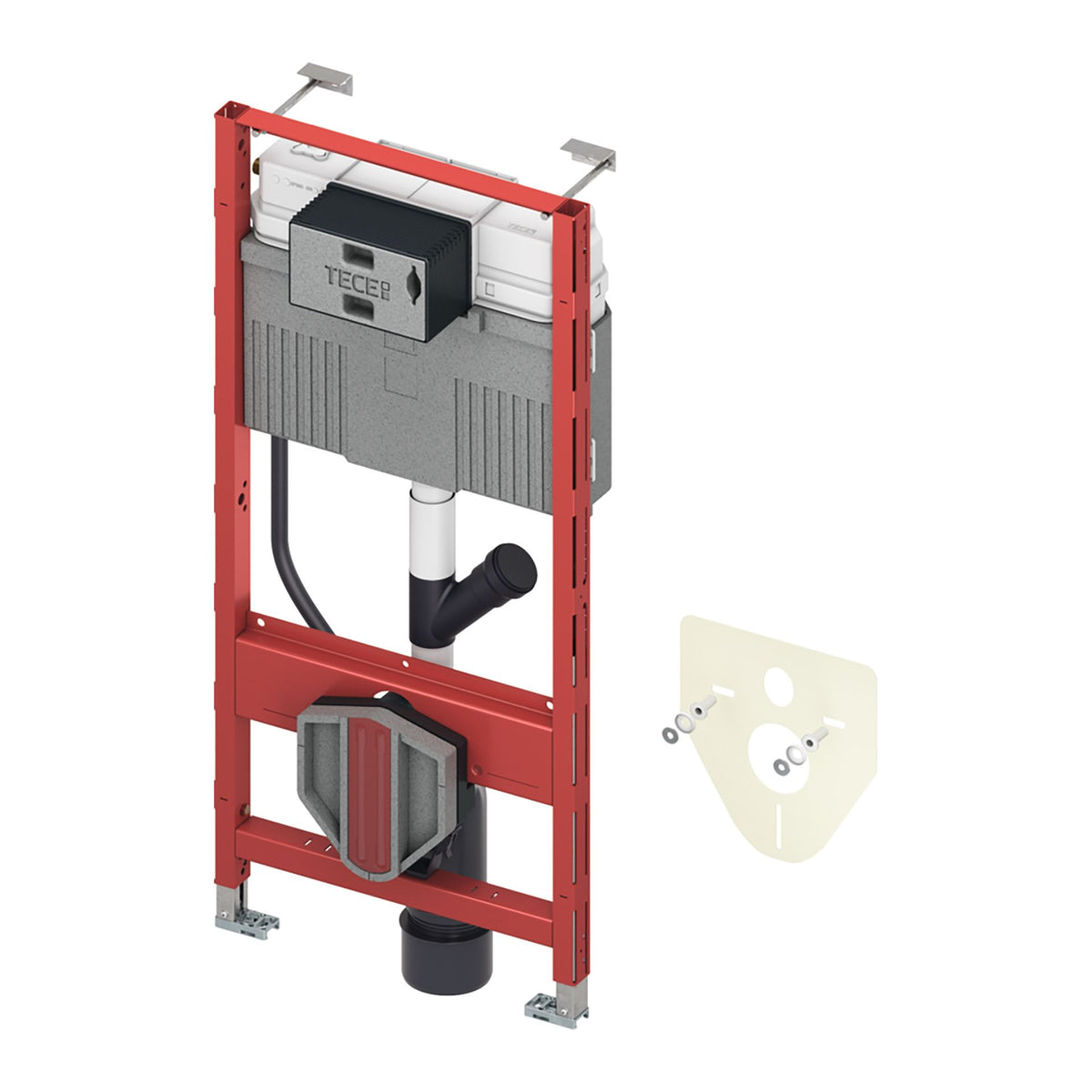 TECEprofil wc-inbouwframe met uni-spoelkast - met aansluiting voor geurafzuiging (DN 50) - bouwhoogte 1120 mm