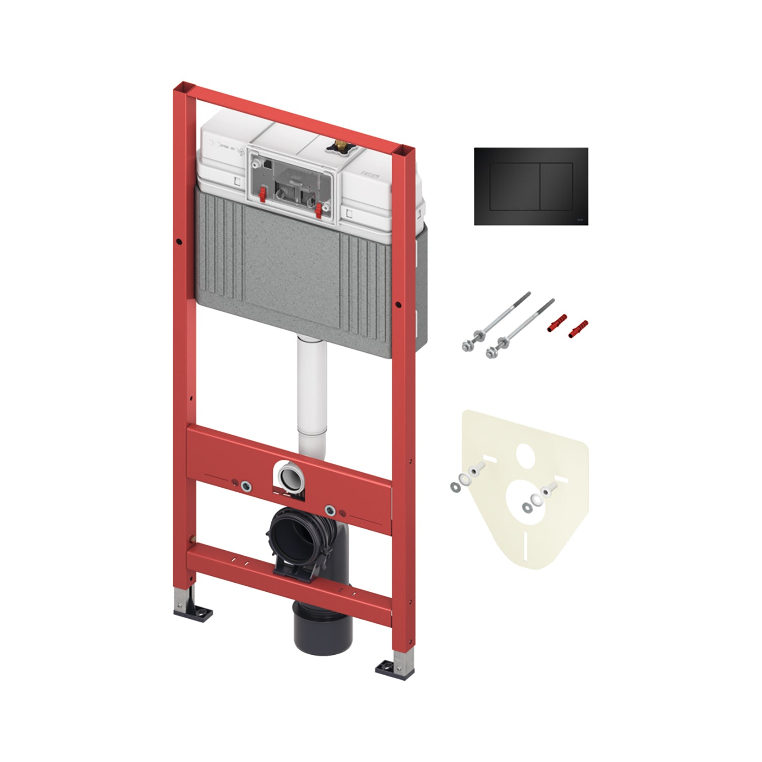 Tecebase eco/werfmodel wc-inbouwframe met reservoir en bedieningsplaat tecenow tecebase eco/werfmodel wc-inbouwframe met reservoir en bedieningsplaat tecenow mat zwart