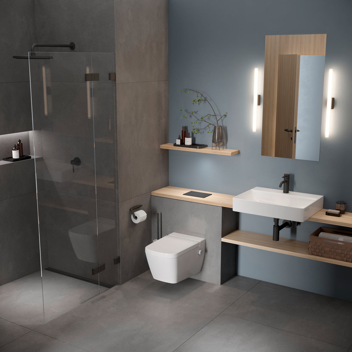 Teceone wc met douchefunctie, koud water belgaqua