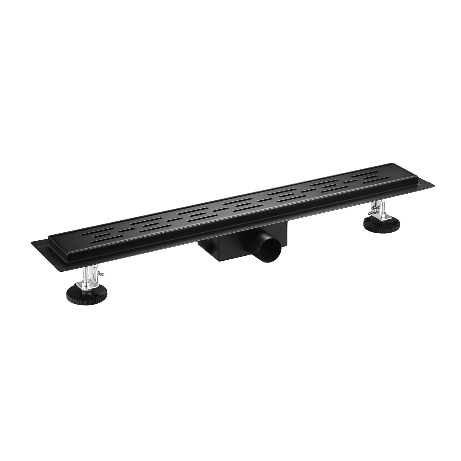 Aloni douchegoot - met rooster - compleet - 80cm - mat zwart