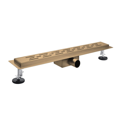 Aloni douchegoot - met rooster - compleet - 70 cm - bruin brons