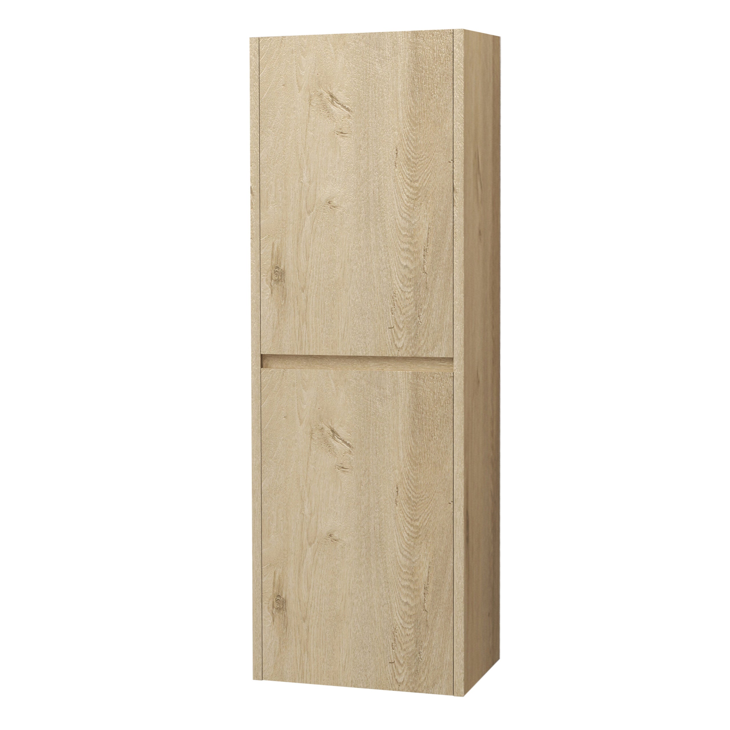 Aloni hayat kolomkast - 2 deuren - greeploos - softclose - omkeerbaar - 35x135x35 cm - eik