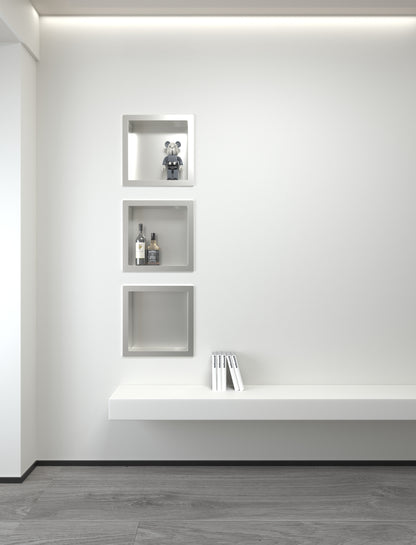 Aloni inbouwnis (300x300x70mm) - geborsteld rvs, sfeerbeeld