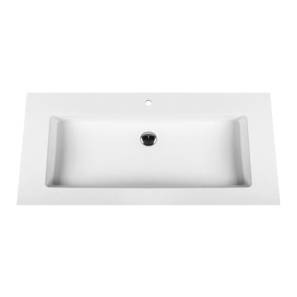 Aloni solid surface wastafel (100cm) - wit
