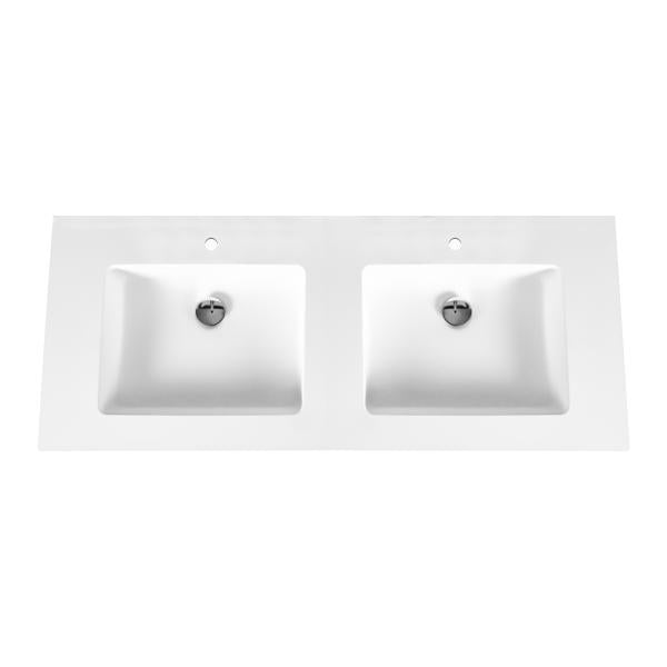 Aloni solid surface dubbele wastafel (120cm) - wit