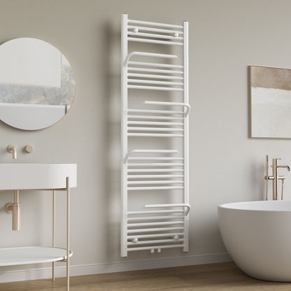 Belrad handdoekradiator - met handdoekhouder - links-rechts/middenaansluiting - 1600 x 500 mm - glanzend wit