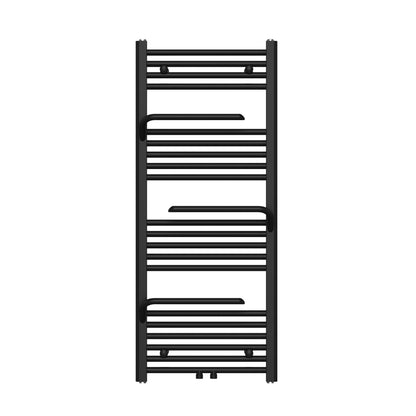 Belrad handdoekradiator - met handdoekhouder - links-rechts/middenaansluiting - 1200 x 500 mm - mat zwart