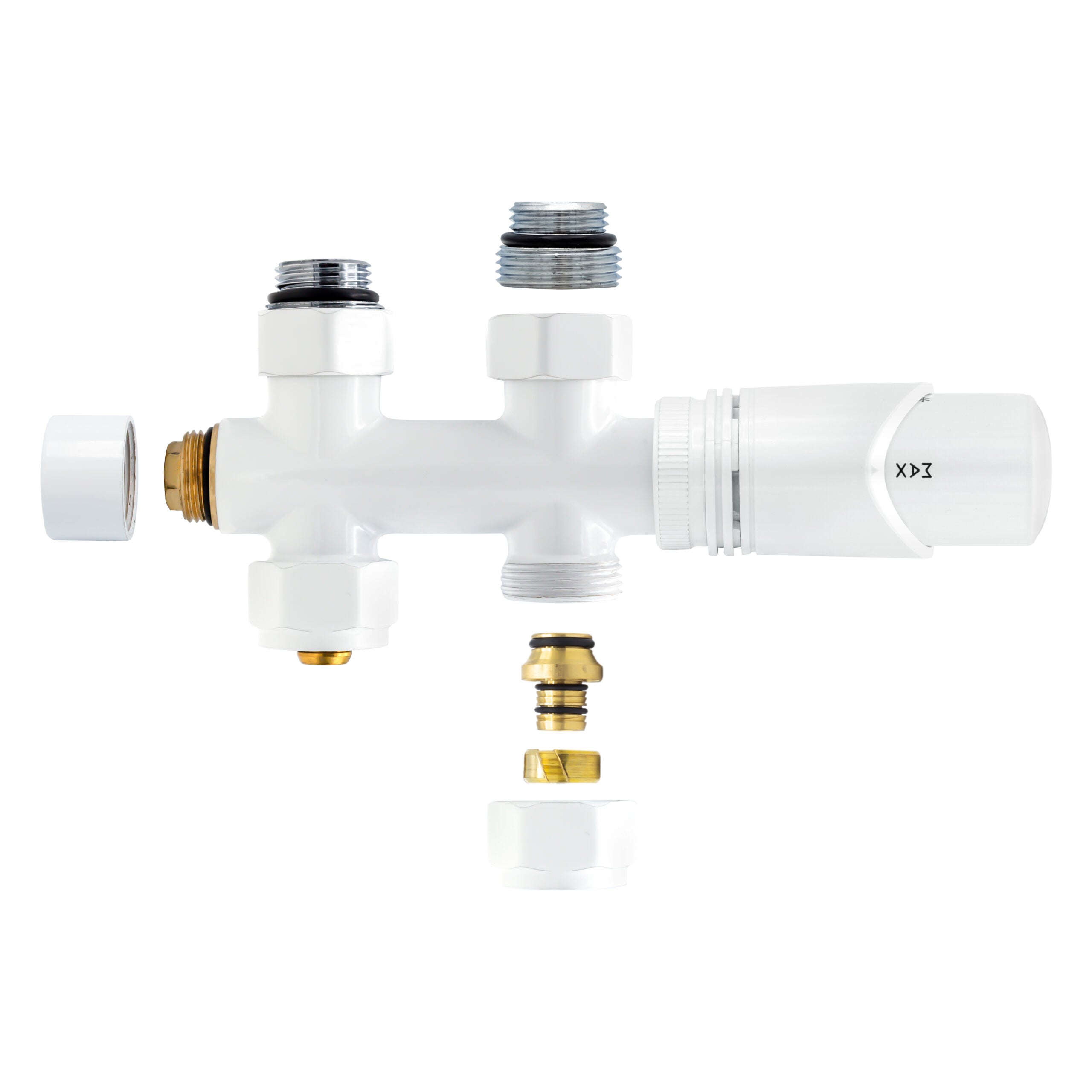 Middenaansluitset recht wit m30x16/2