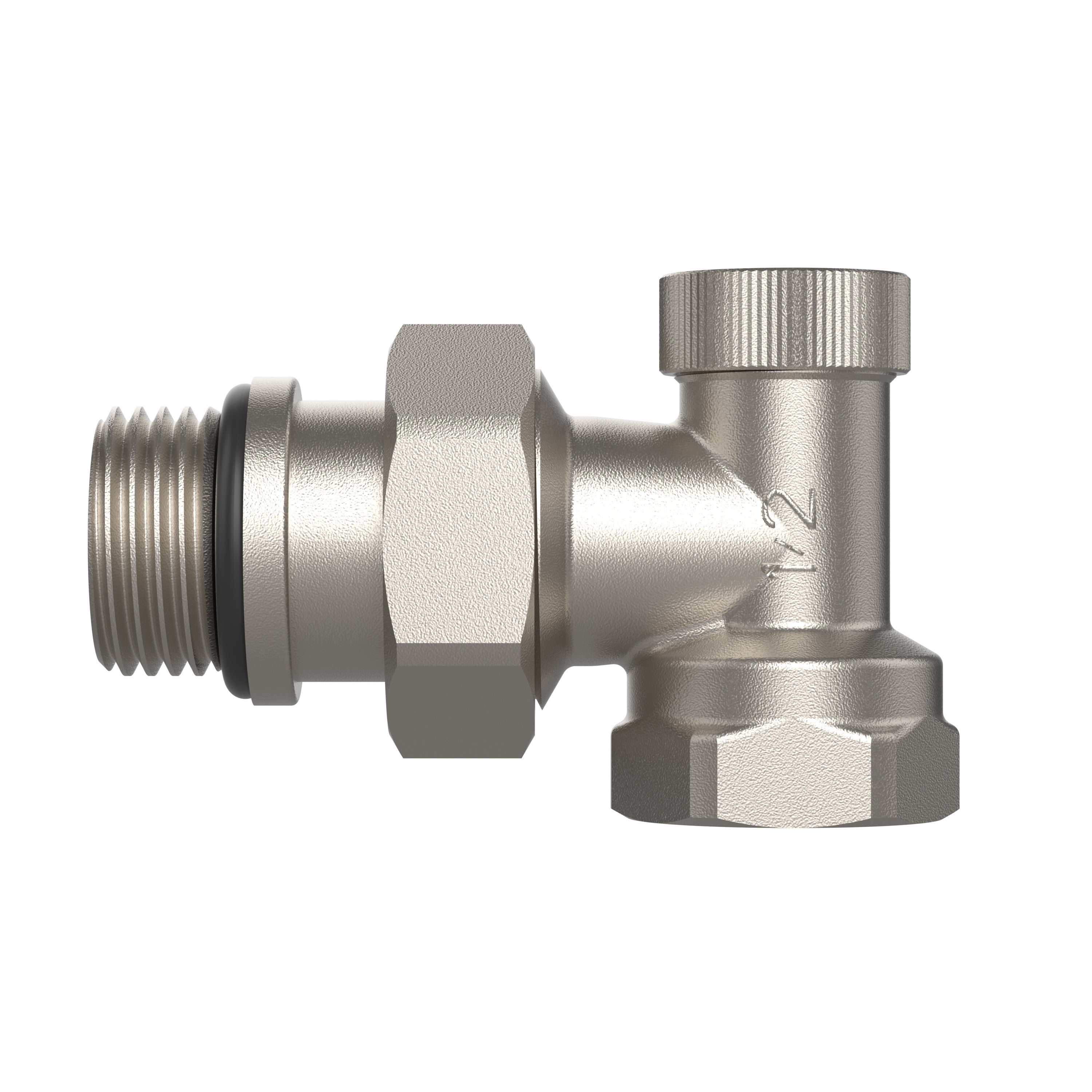 Belrad radiatorkraan - haaks - 1/2"mf