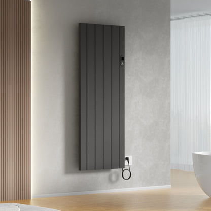 BELRAD ELEKTRISCHE RADIATOR - MET DIGITALE PROGRAMEERBARE THERMOSTAAT - SMART WIFI - 2000W - 1600X608X90 MM - MAT ZWART
