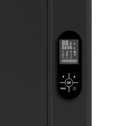 BELRAD ELEKTRISCHE RADIATOR - MET DIGITALE PROGRAMEERBARE THERMOSTAAT - SMART WIFI - 2000W - 1600X608X90 MM - MAT ZWART