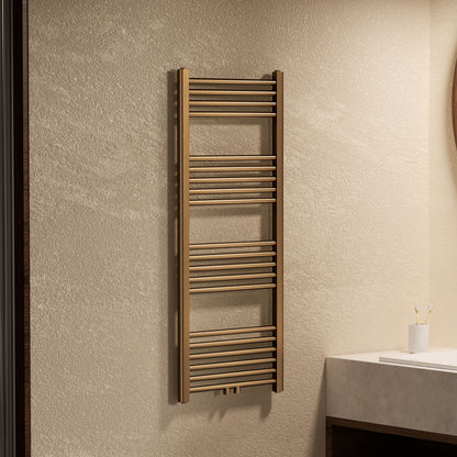 Belrad handdoekdroger - links-rechts/middenaansluiting - 537 watt - 1200 x 500 mm - geborsteld bruin brons