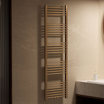 Belrad handdoekdroger - links-rechts/middenaansluiting - 721 watt - 1600 x 500 mm - geborsteld bruin brons