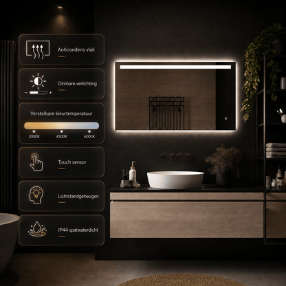 Badkamerspiegel Ambi LED 120x60