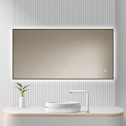 Badkamerspiegel Sorento 120x60, met zwarte lijst
