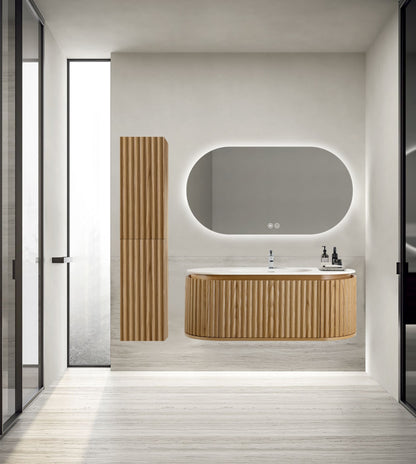 SH Begonia wastafelonderkast - 1 lade - greeploos - soft close – 119x42x52,5 cm - naturel eiken