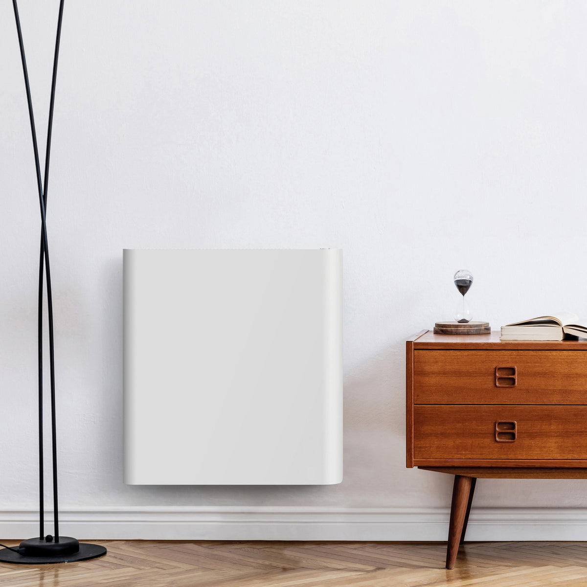 Stelrad Elektrische radiator muur met stekker wit 2000w-600x1040mm, sfeerbeeld