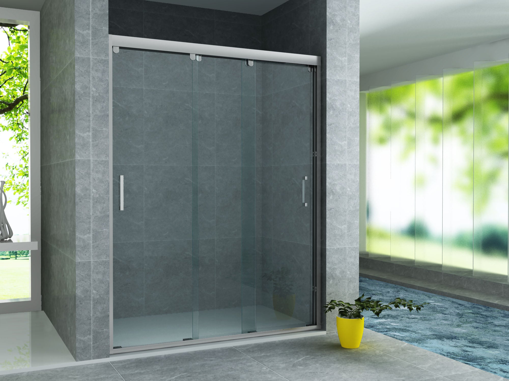 Aloni 3-delige nis schuifdeur 8mm (120x200cm)