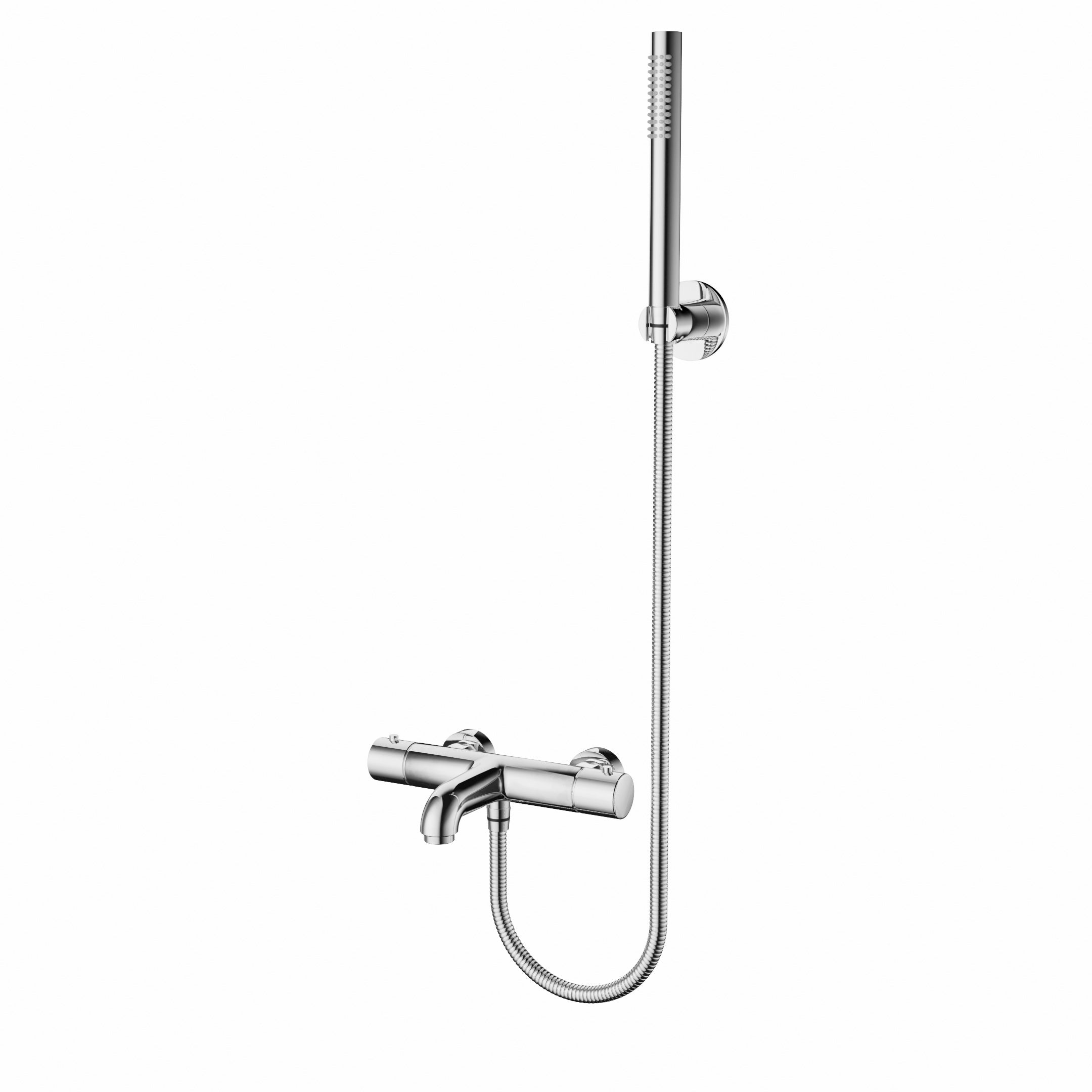 Aloni bad- en douchemengkraan - thermostatisch - met doucheslang 150 cm, handdouche en wandhouder - chroom