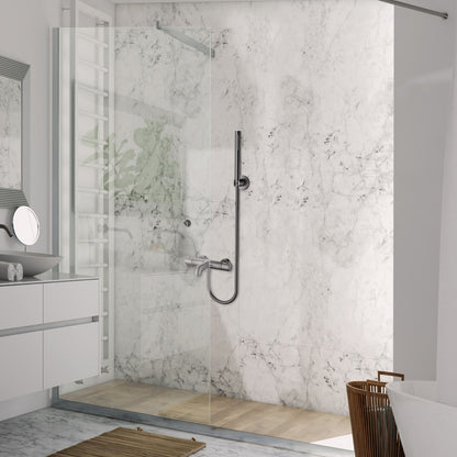 Aloni bad- en douchemengkraan - thermostatisch - met doucheslang 150 cm, handdouche en wandhouder - gunmetal
