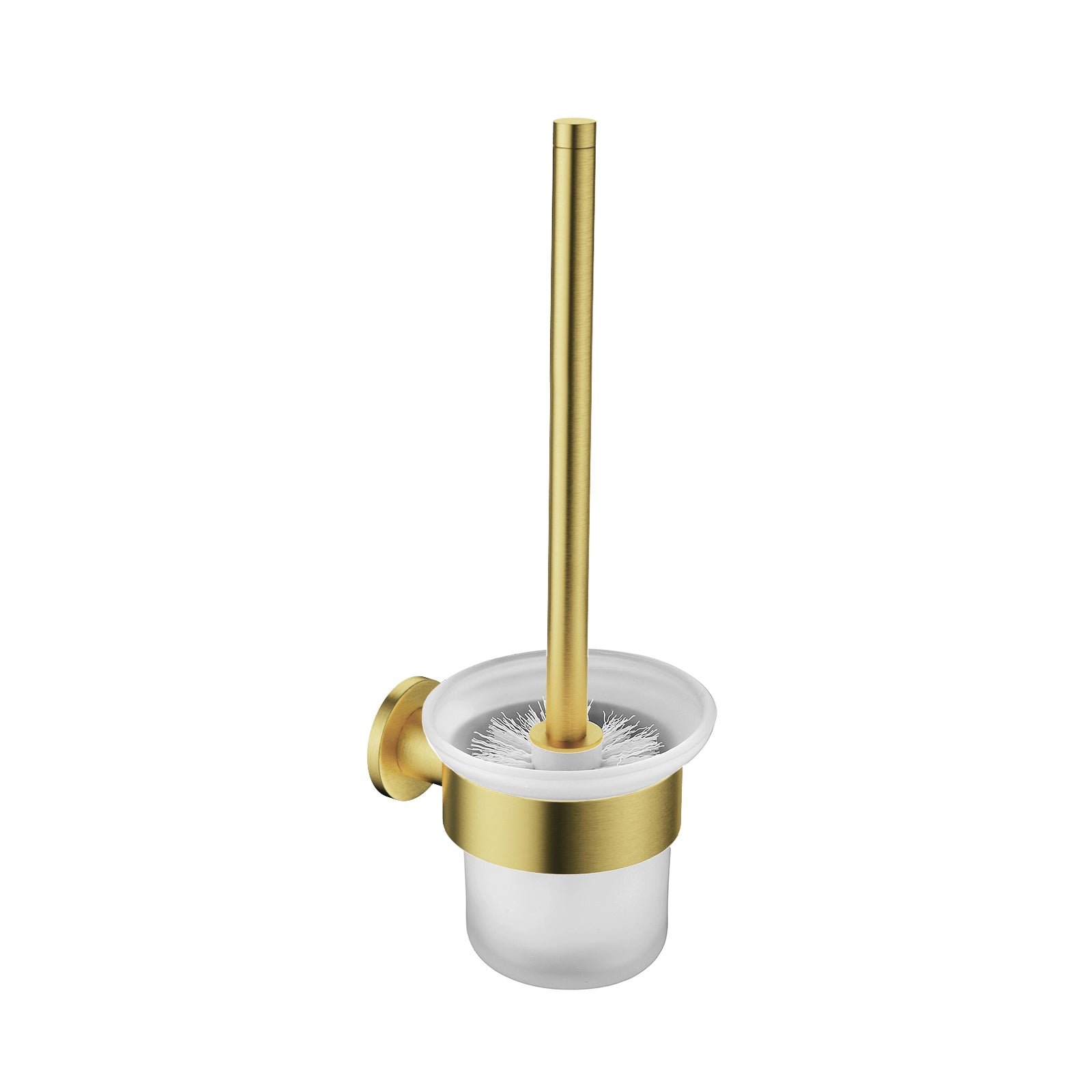 Aloni toiletborstel met houder - glazen pot - geborsteld goud