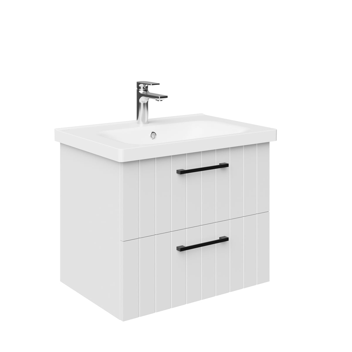 Creavit d10 wastafelkast met 2 laden 60,6 cm - wit
