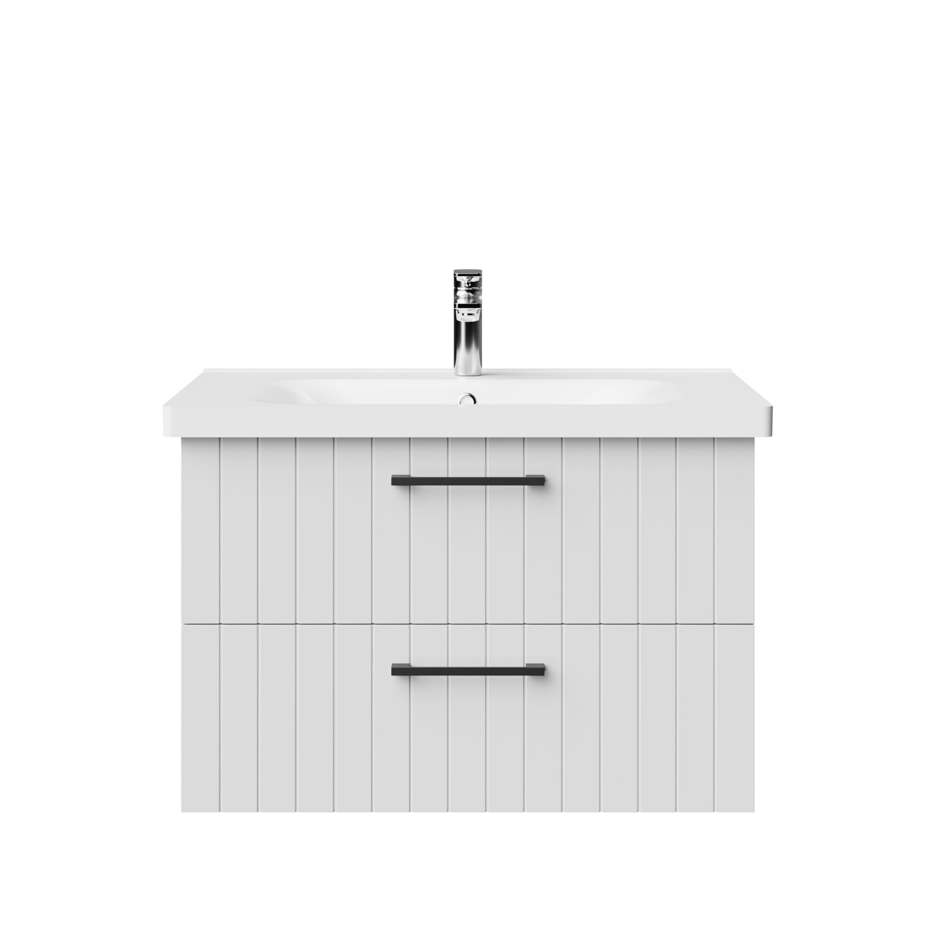 Creavit d10 wastafelkast met 2 laden 80 cm - wit