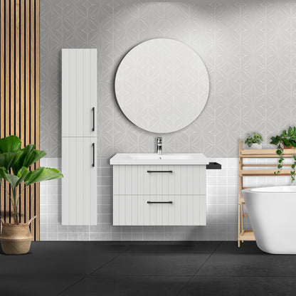 Creavit d10 hoge kast 150x30cm - gelakt wit, sfeerbeeld
