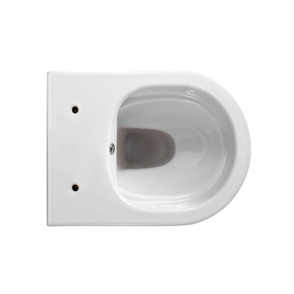 SH Darlo hangtoilet met bidet - randloos - met bidetkraan koud en warm water - zonder zitting - compact 49 cm - glanzend wit