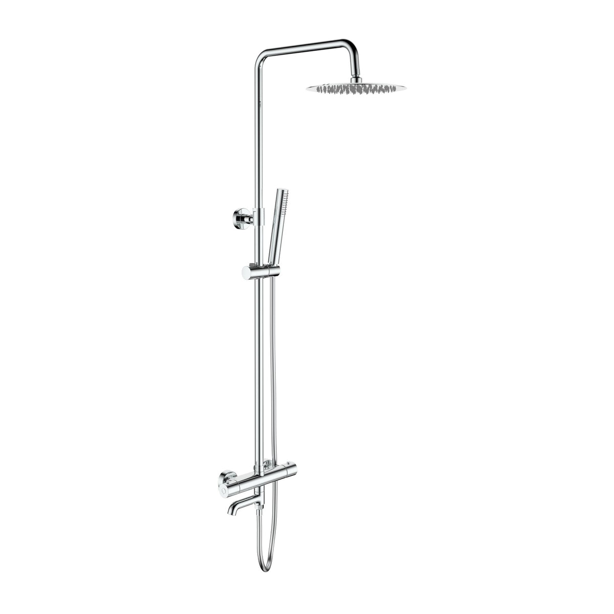 Aloni optima rondo regendoucheset met draaibare uitloop - thermostatisch - opbouw - cool touch - chroom