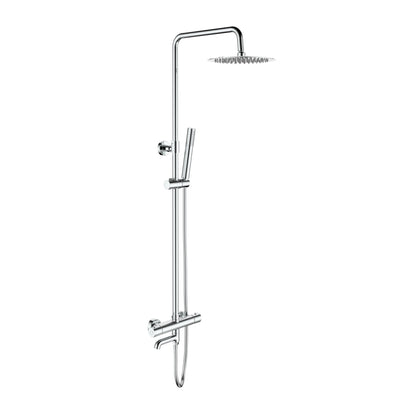 Aloni optima rondo regendoucheset met draaibare uitloop - thermostatisch - opbouw - cool touch - chroom