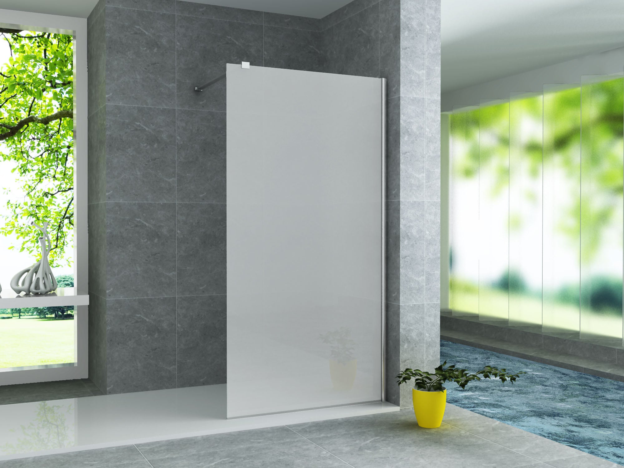 Aloni inloopdouchewand melkglas 8mm (140x200cm)