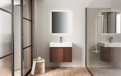 Aloni wastafel - 1 wasbak - met overloop - 1 kraangat - kunstmarmer - 60x10x46 cm - glanzend wit, sfeerbeeld