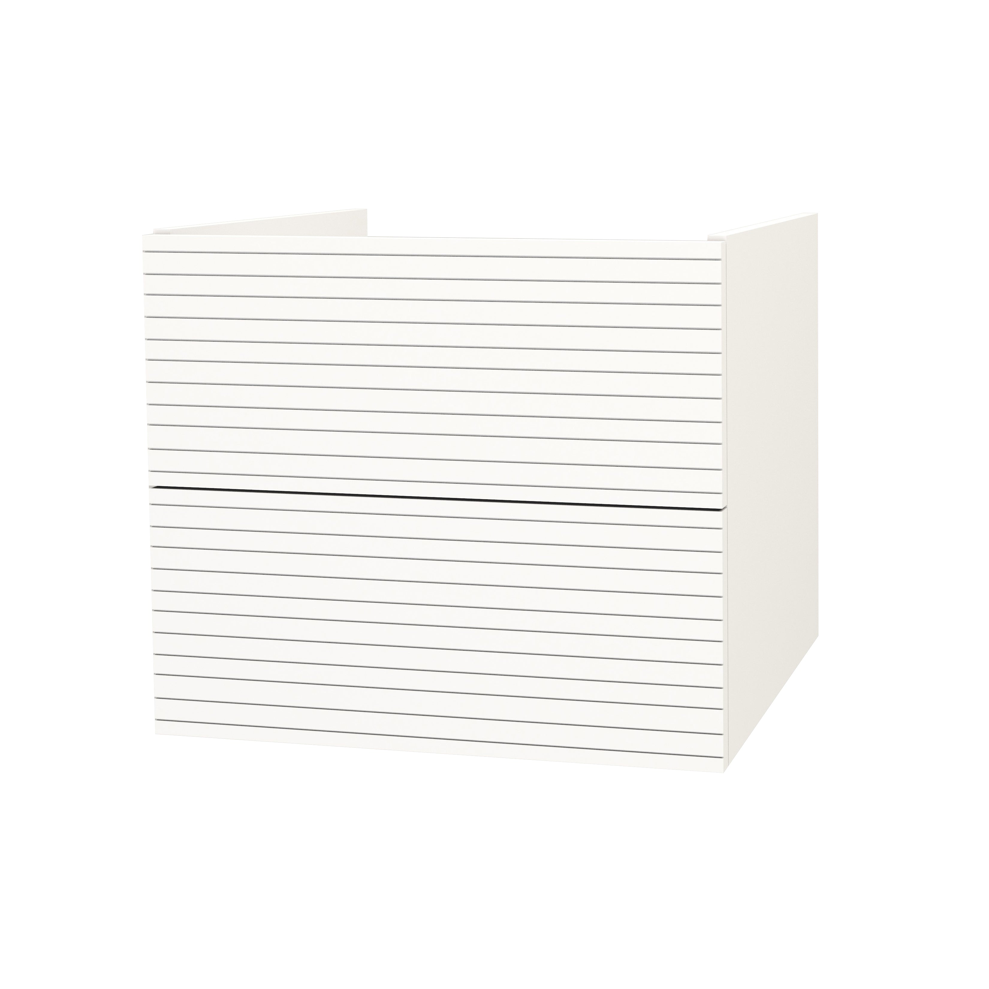 Elite onderkast met horizontaal reliëf (60cm) - mat wit