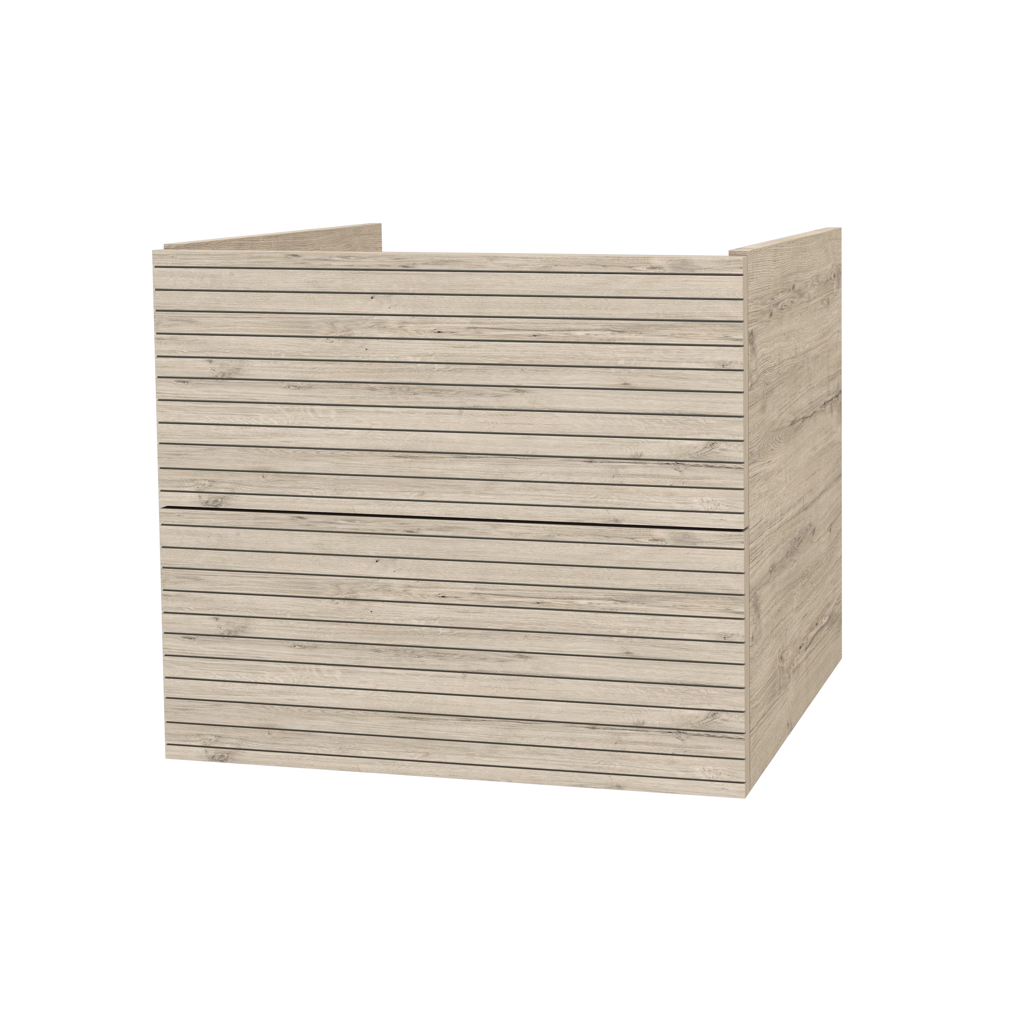 Elite onderkast met horizontaal reliëf (60cm) - licht hout