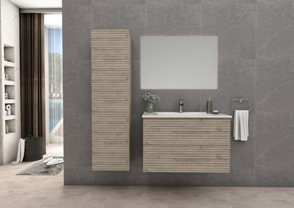 Aloni Elite onderkast met horizontaal reliëf (60cm) - licht hout