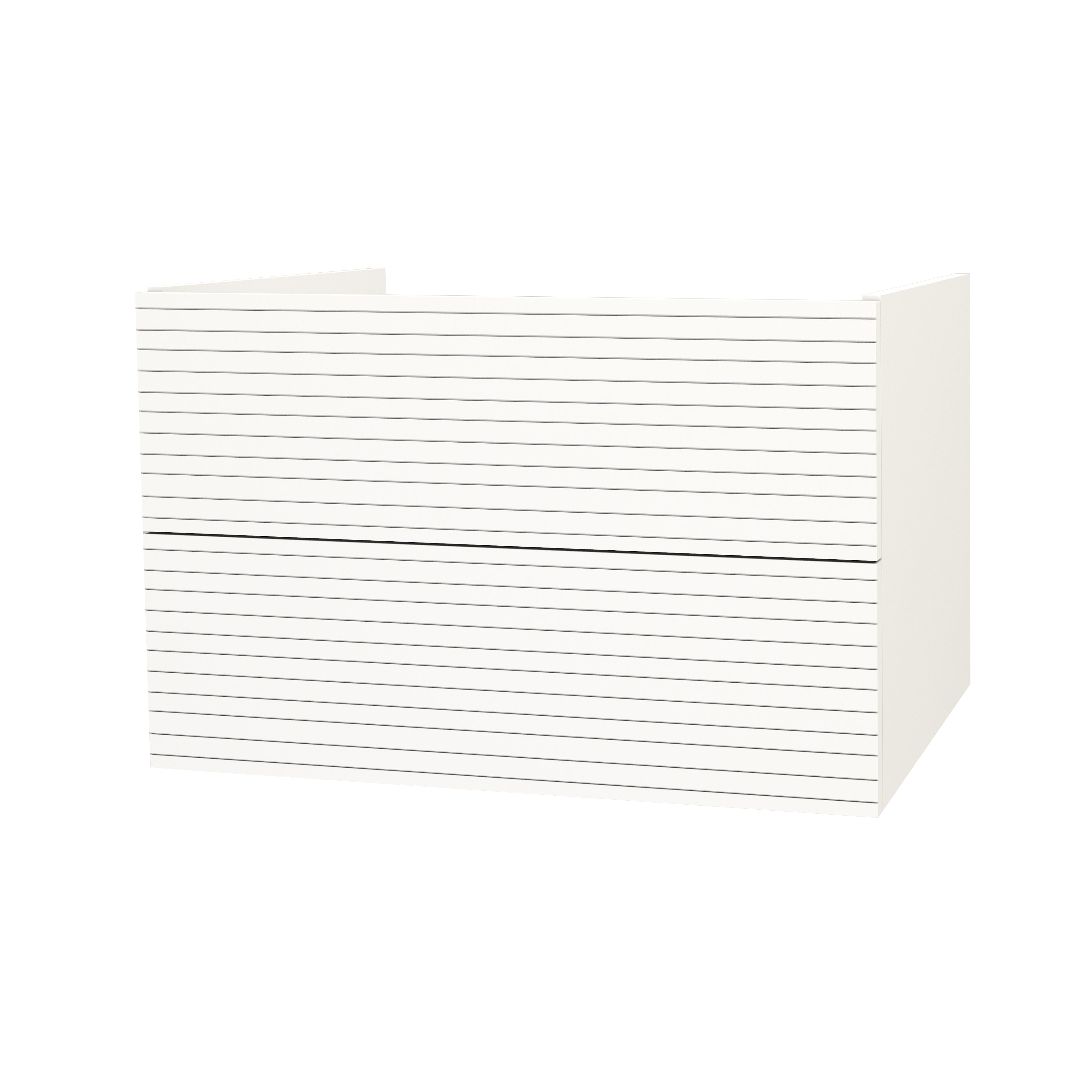 Elite onderkast met horizontaal reliëf (80cm) - mat wit