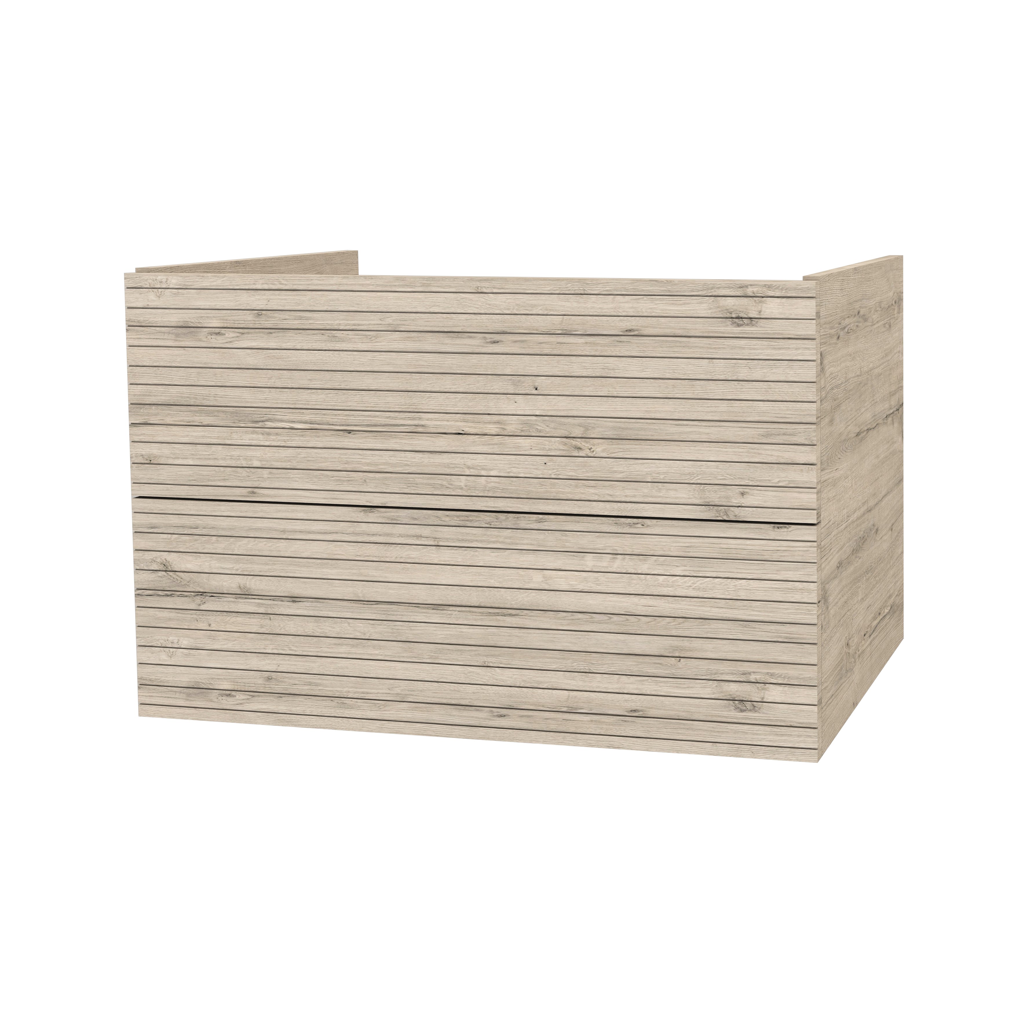 Elite onderkast met horizontaal reliëf (80cm) - licht hout