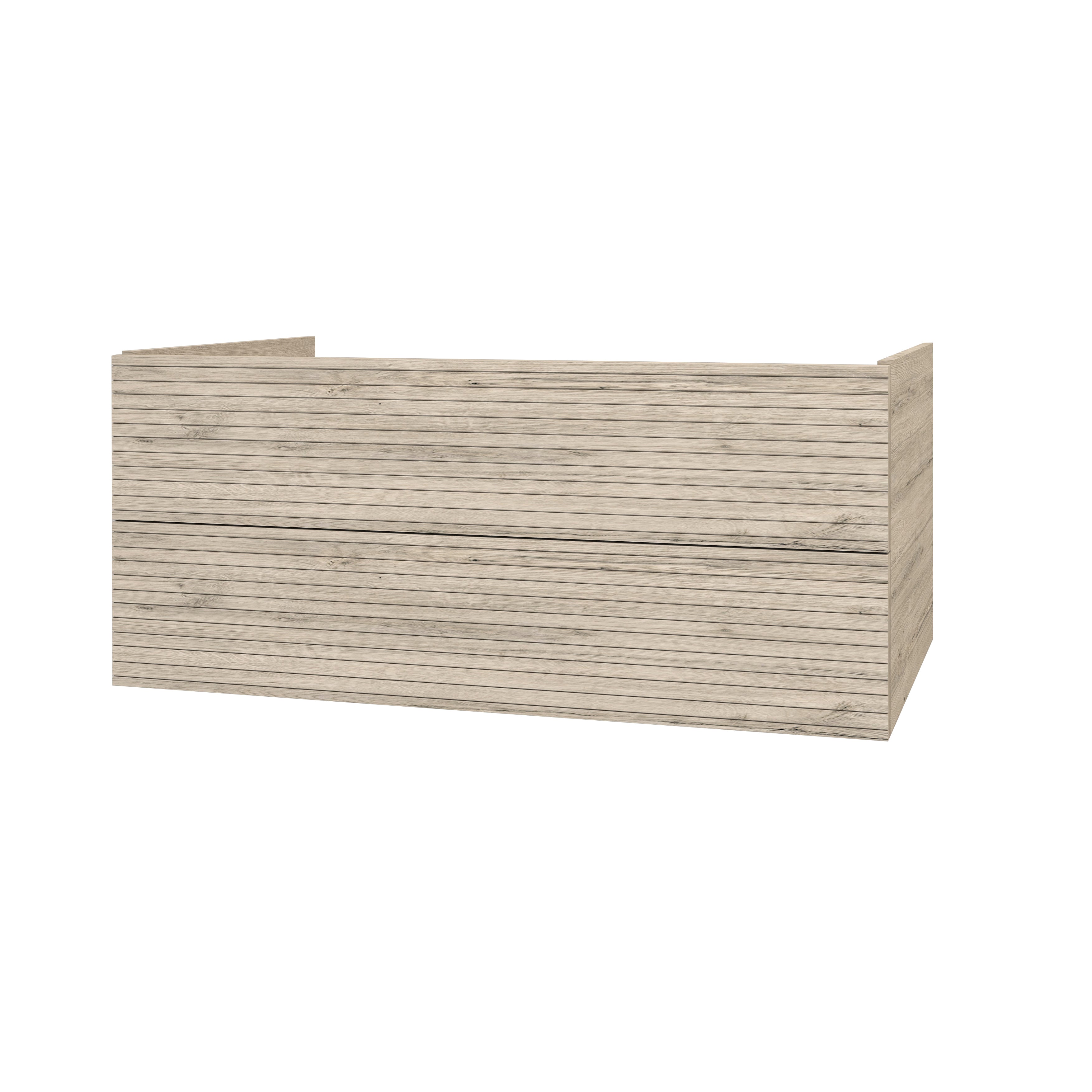 Elite onderkast met horizontaal reliëf (120cm) - licht hout