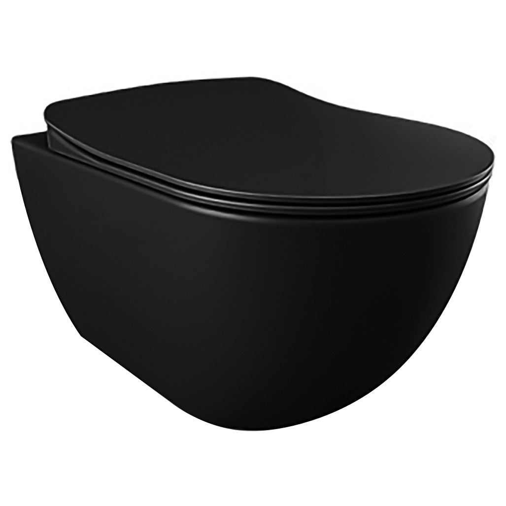 Creavit free hangtoilet met bidet  - randloos - zonder zitting - houtskool zwart