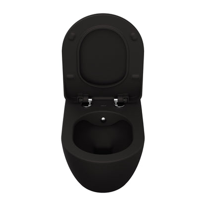 Creavit free hangtoilet met bidet - randloos - zonder zitting - houtskool zwart