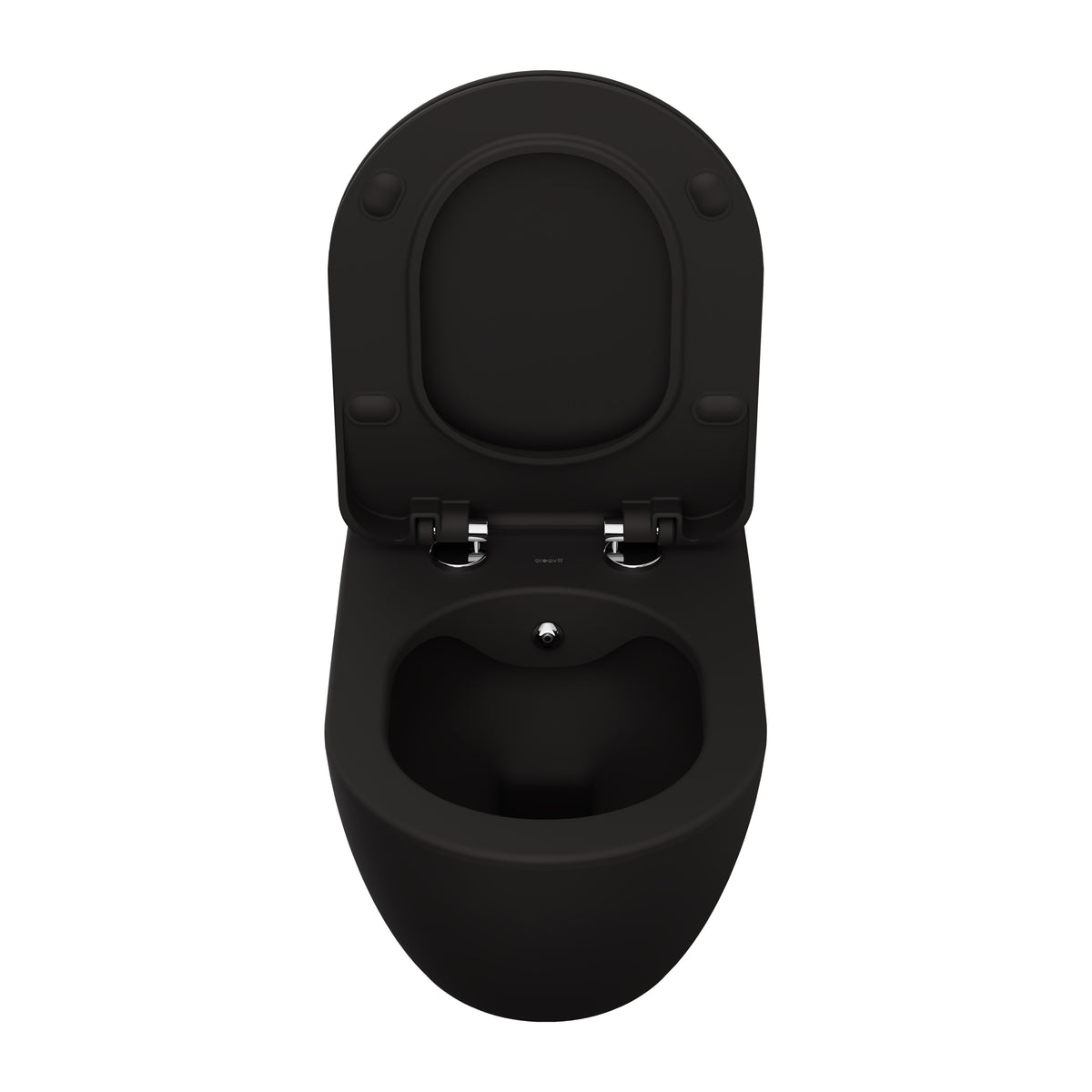 Creavit Rimoff ophang wc met rvs sproeier (bidet), mat zwart