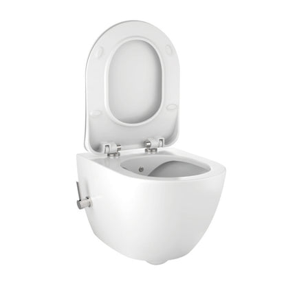Creavit Design rimoff ophang wc met rvs sproeier (bidet) + koud waterkraan - wit
