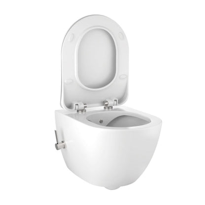 Creavit free hangtoilet met bidet - randloos - met bidetkraan koud en warm water - zonder zitting - mat wit